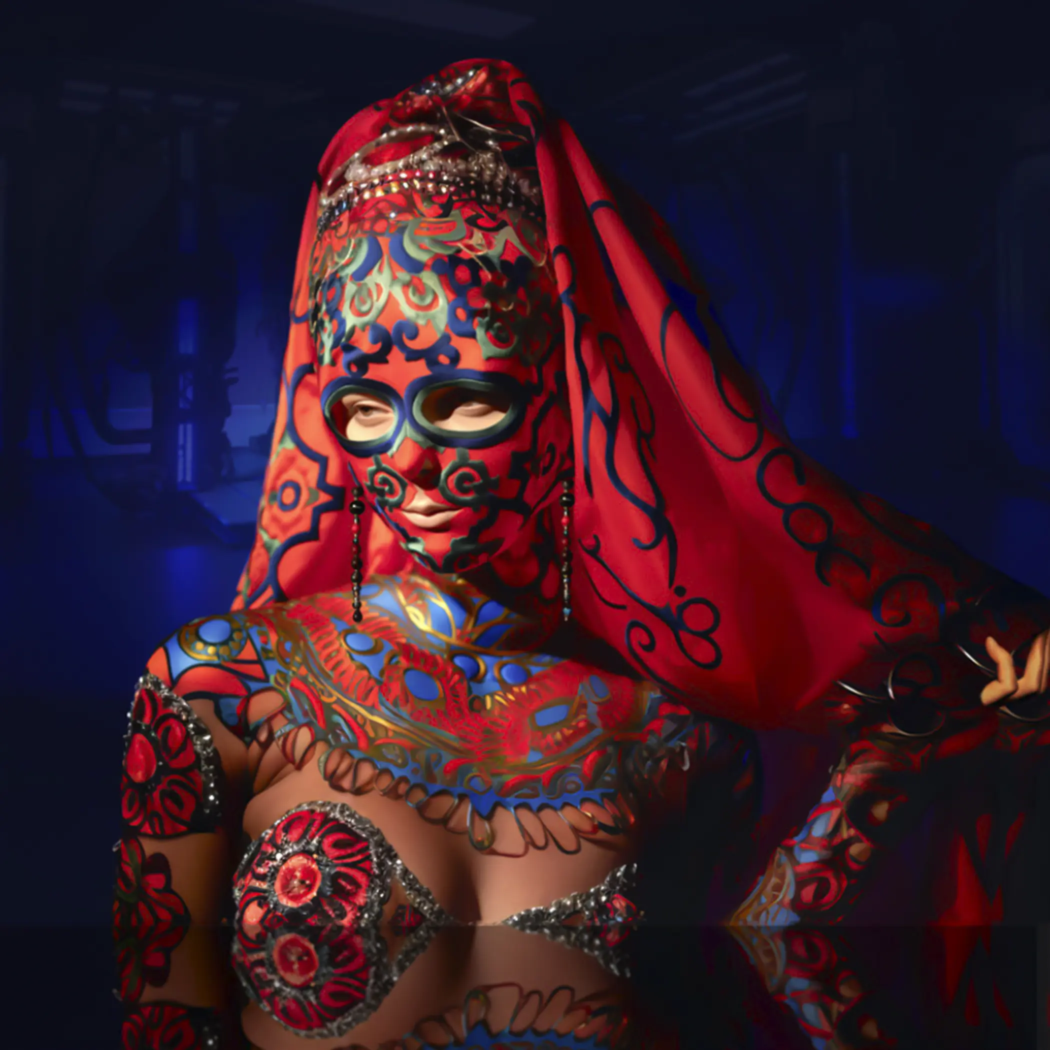 'The Cybersecurity Queen’s Uniform for Protection from Surveillance and Online Tracking' by Almagul Menlibayeva, courtesy of the artist